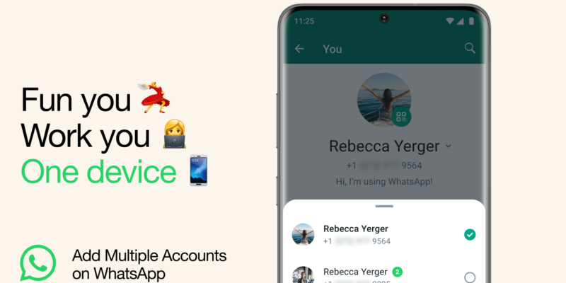 Multi accounts on whatsapp features.